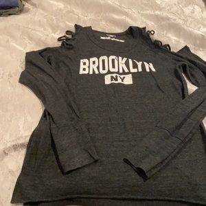 Long sleeve cold shoulder T